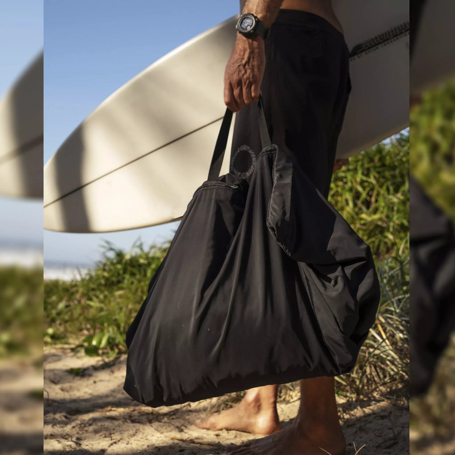 Poncho Towel Black Latina Beach Australia