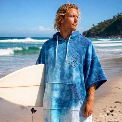 Latina Beach Surf towel poncho blue