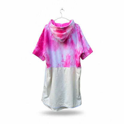Latina Beach Cotton pink tie dye surf poncho