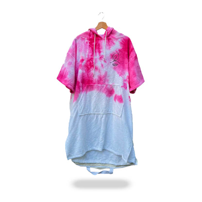 Latina Beach Cotton pink tie dye surf poncho