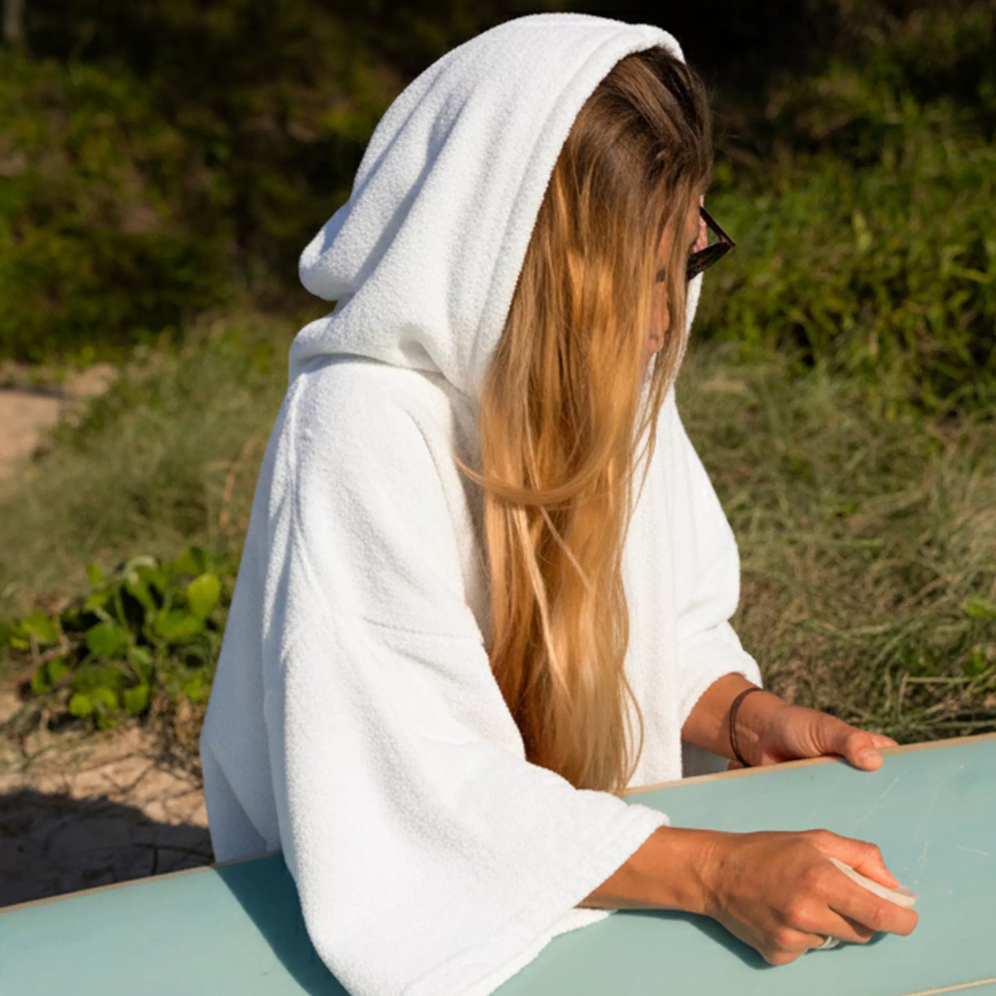 BEST SURF PONCHO WHITE TOWEL COTTON LATINA BEACH AUSTRALIA