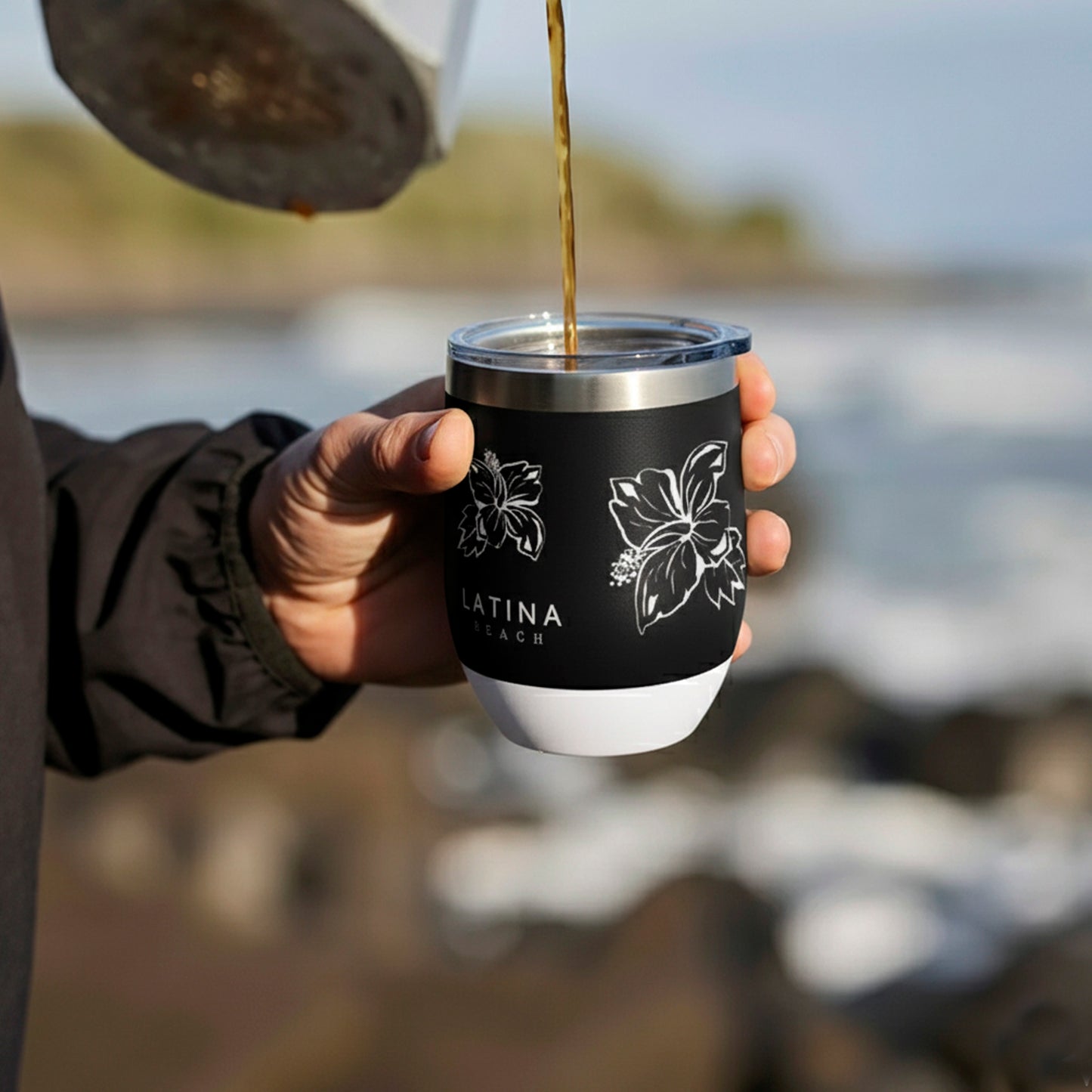 Flowers Design Stainless Cup