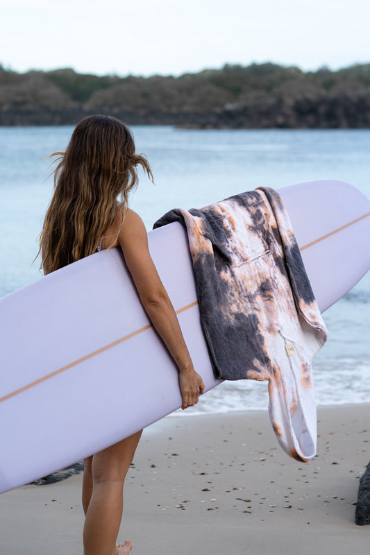 surf poncho handdye eco australia